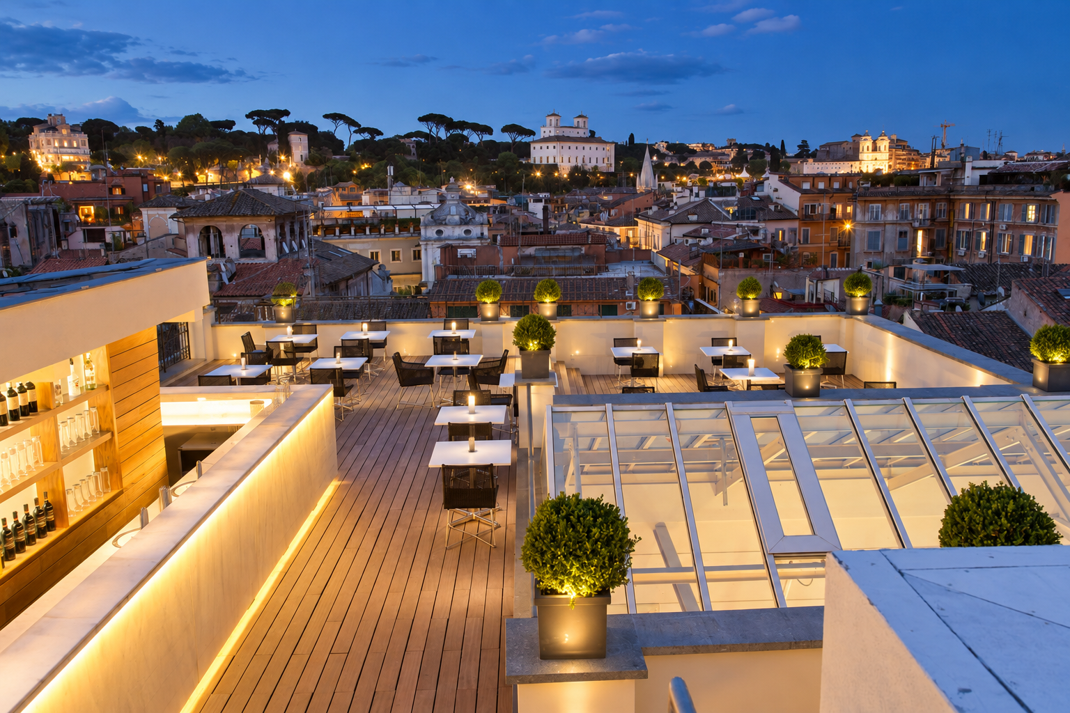 Impianto di illuminazione terrazza romana